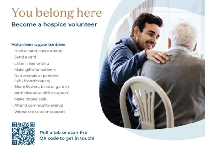 Do you have at least 1 hour a month to share with your community? Make a meaningful impact by becoming a hospice volunteer!!