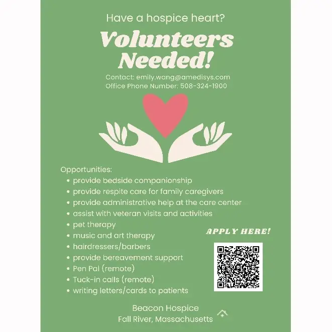 Hospice Volunteers in Fall River, MA *multiple opportunities + remote available*