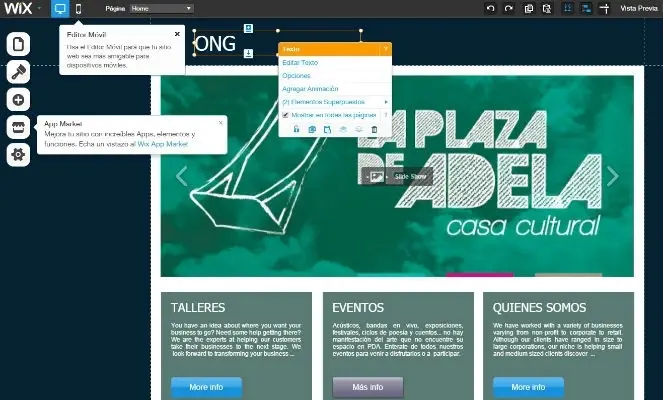A picture of the Wix.com website.