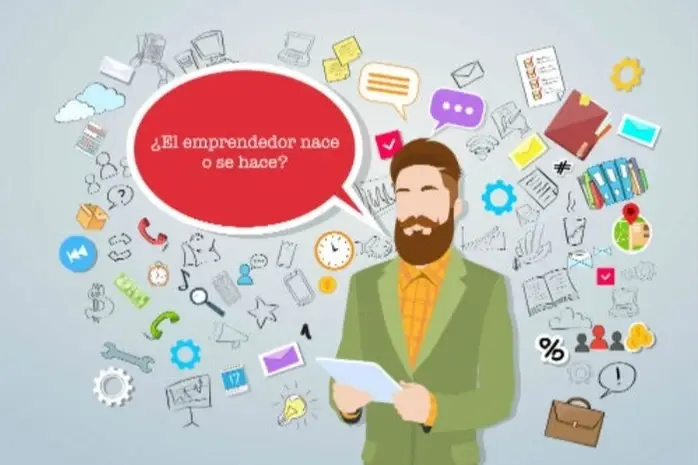 Ilustración de un emprendedor que piensa ¿Emprendedor se nace o se hace?
