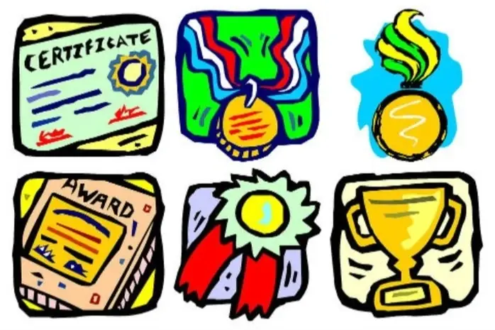 Iconos representando diferentes tipos de premiación