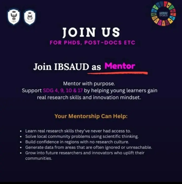 Volunteer STEM mentor driving research and innovation literacy in developing regions