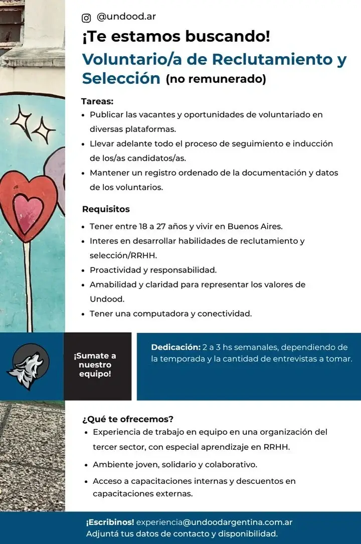 Voluntario/a de Reclutamiento y Selección (no remunerado).