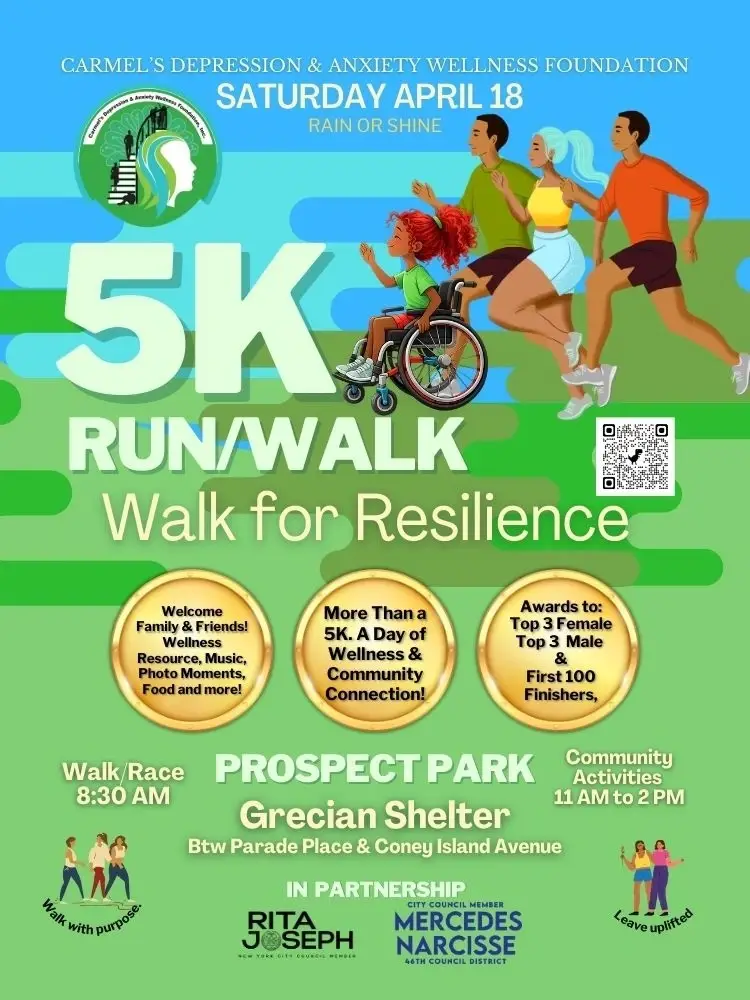 5K Run/Walk Volunteers Needed – Walk for Resilience Mental Health Event (Prospect Park)
