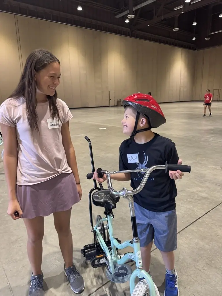 Bike Camp June 1-5:  Volunteers needed to motivate and to spot kids with disabilities learning to ride a bike.