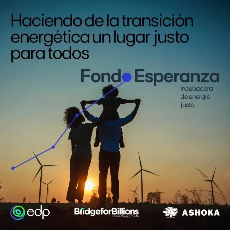 Cartel de la convocatoria Fondo Esperanza de  Bridge for Billions.