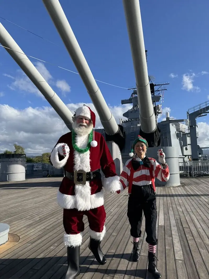 Be Santa's Helpers as He Welcomes Visitors to the Battleship