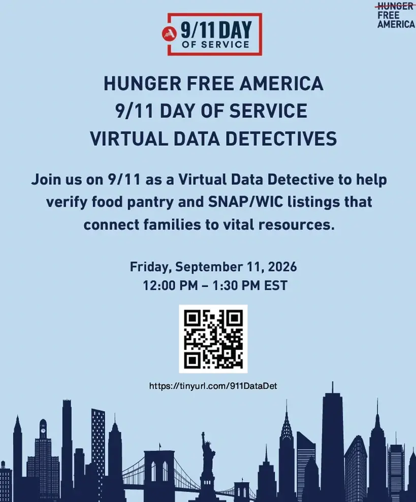 Hunger Free America - 9/11 Day of Service: Data Detectives