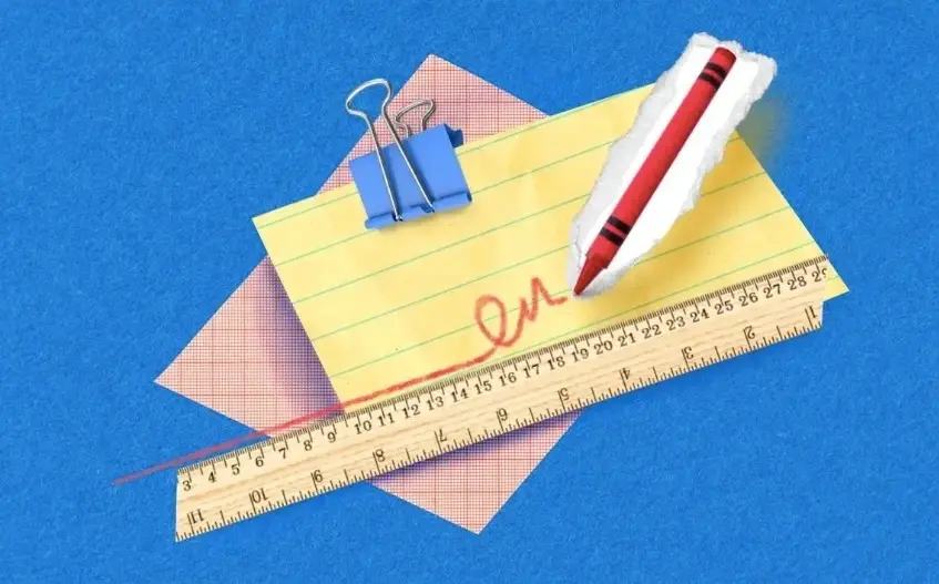 Ilustración de pintura roja escribiendo en un papel