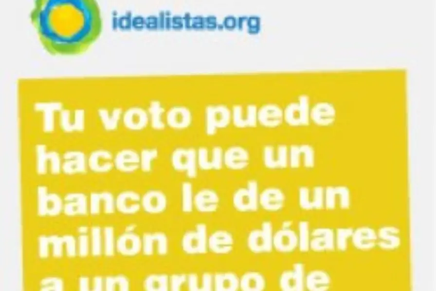 A graphic encouraging votes for Idealist.