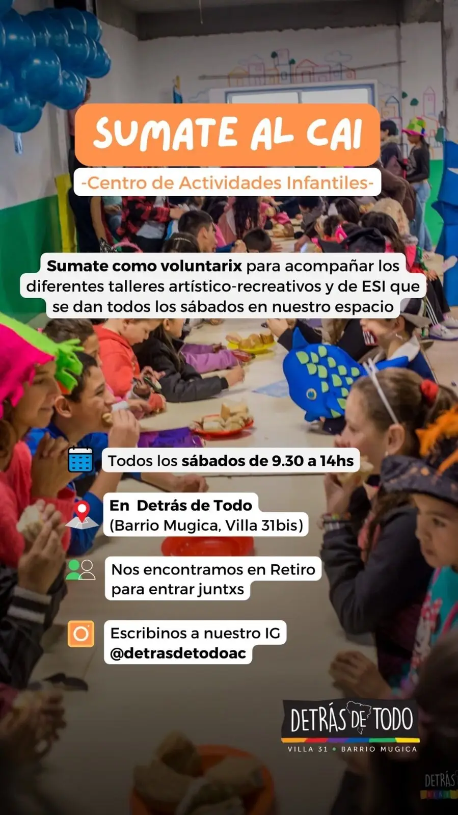 Voluntarios/as de talleres recreativos y culturales