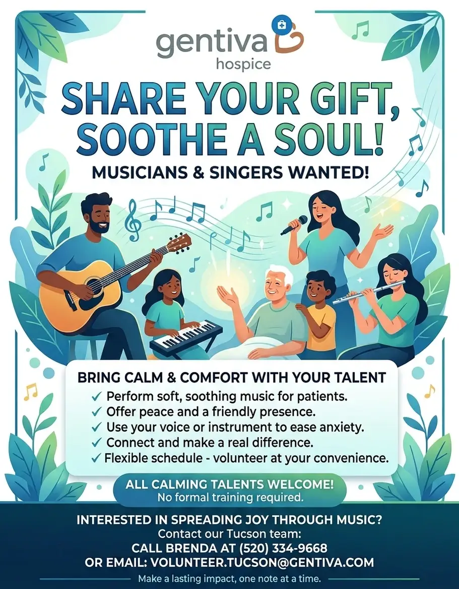 Gentiva Hospice: Volunteer Musicians & Singers Wanted