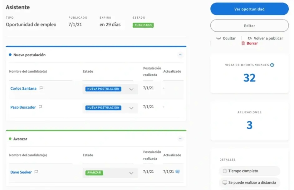 Captura pantalla sobre cómo se ve la herramienta
