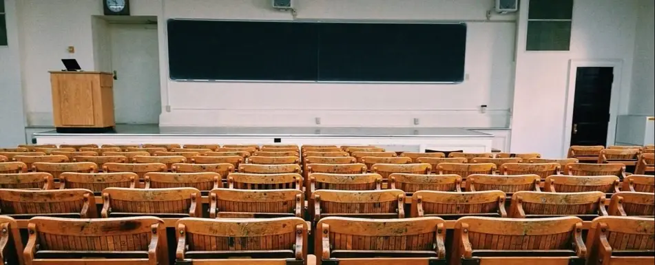 A lecture room.