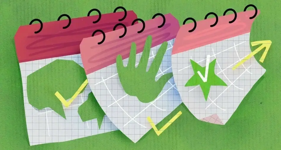 Ilustración de hojas de calendario