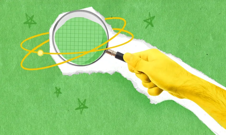 An Illustration of someone holding a magnifying glass.