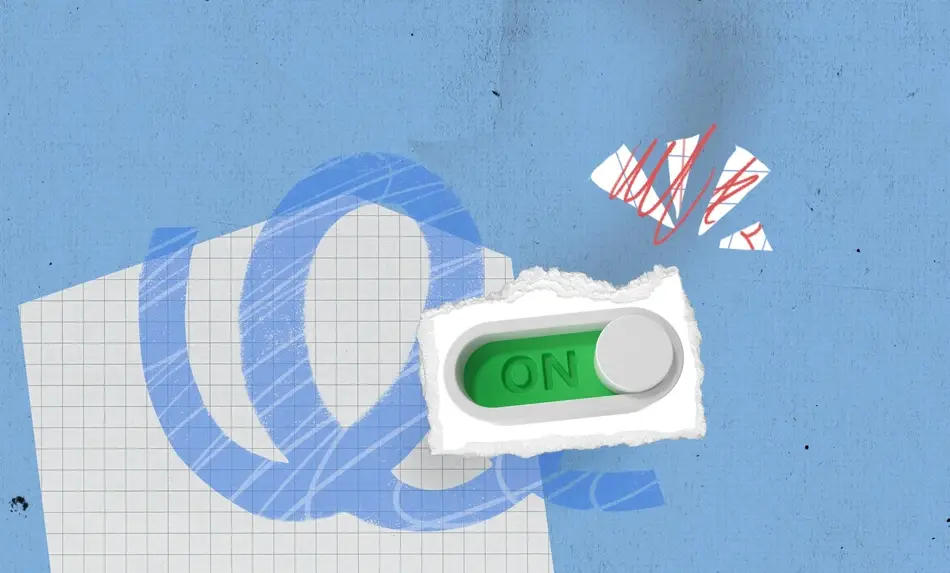 Collage with a switch toggled ON