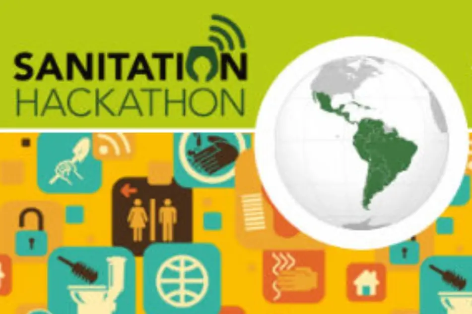 Un afiche que dice Sanitation Hackathon