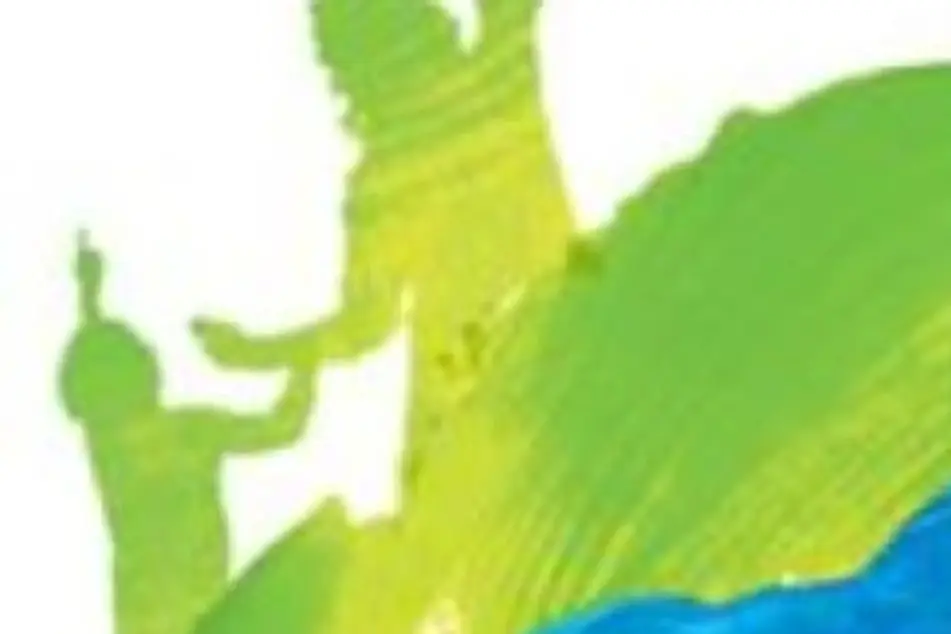 An illustration of two people emerging from the Idealist logo.