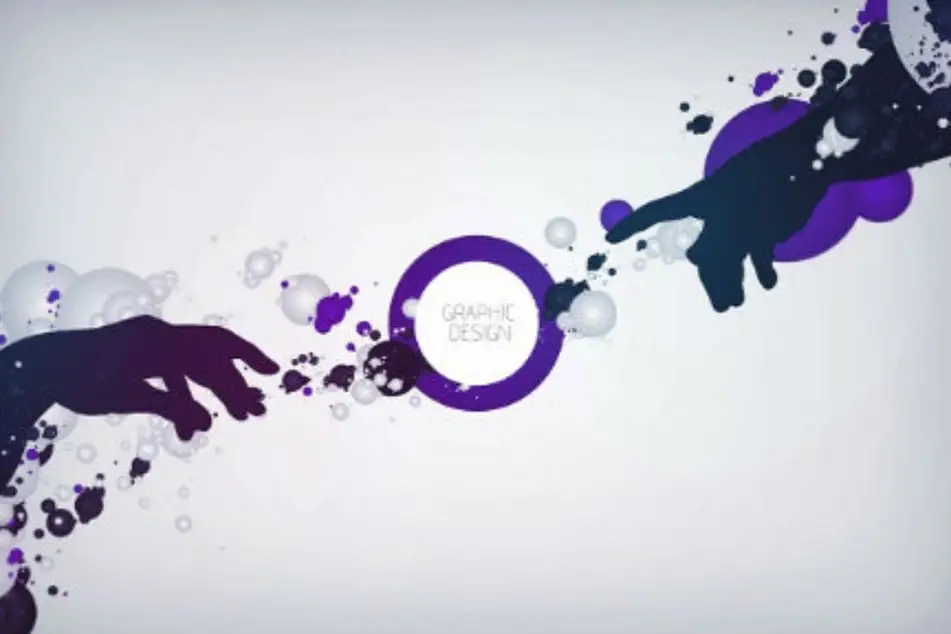 Un diseño de dos manos uniéndose en un punto que dice  Graphic Design
