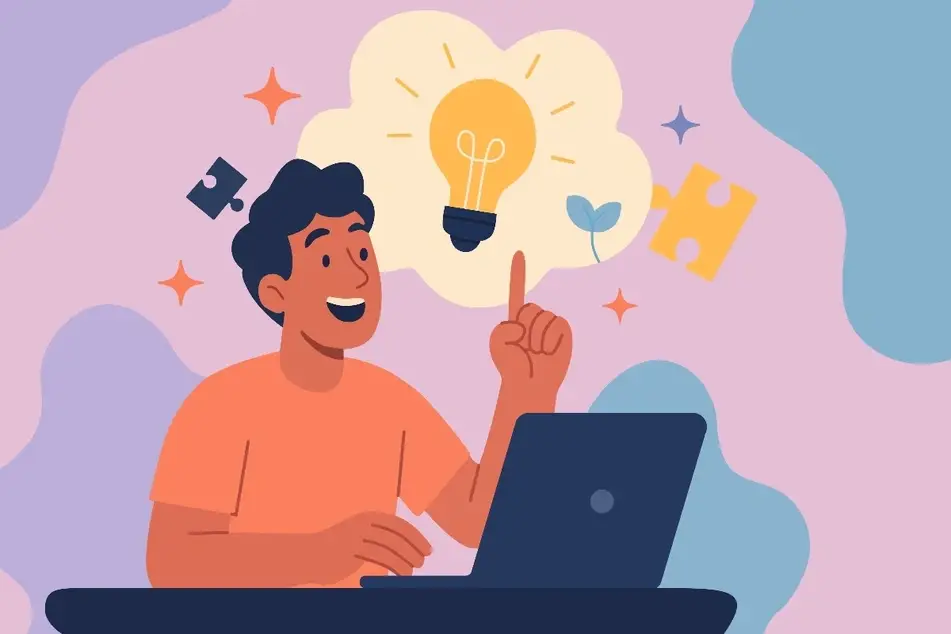 illustration of a man using a laptop