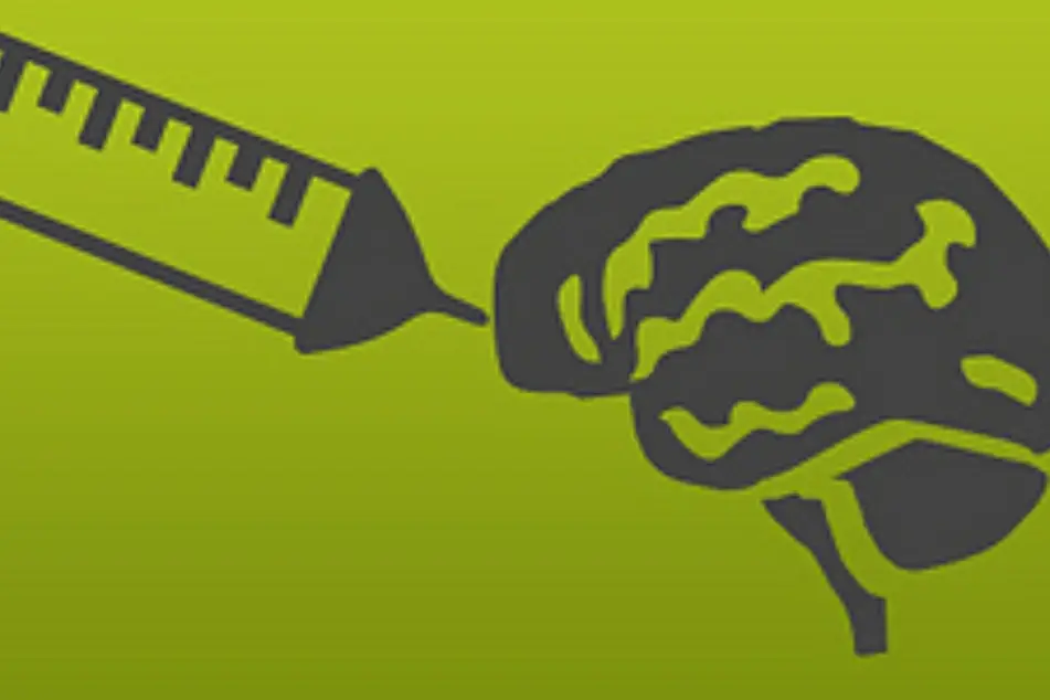 Ilustración de una inyección al cerebro