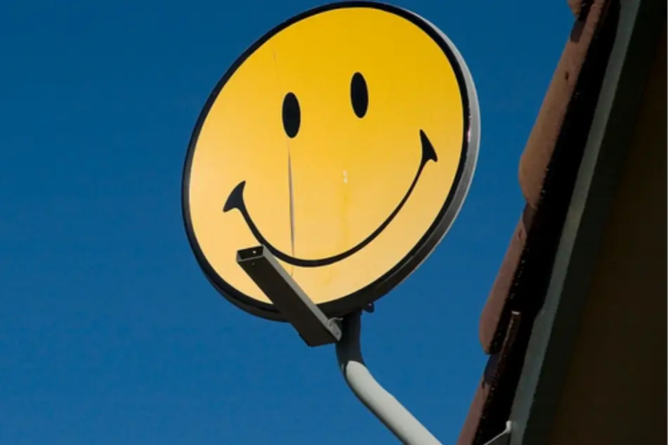 Un letrero de carita feliz