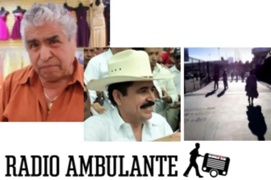 Afiche de Radioambulante con 3 fotos de personajes de diferentes países de la región