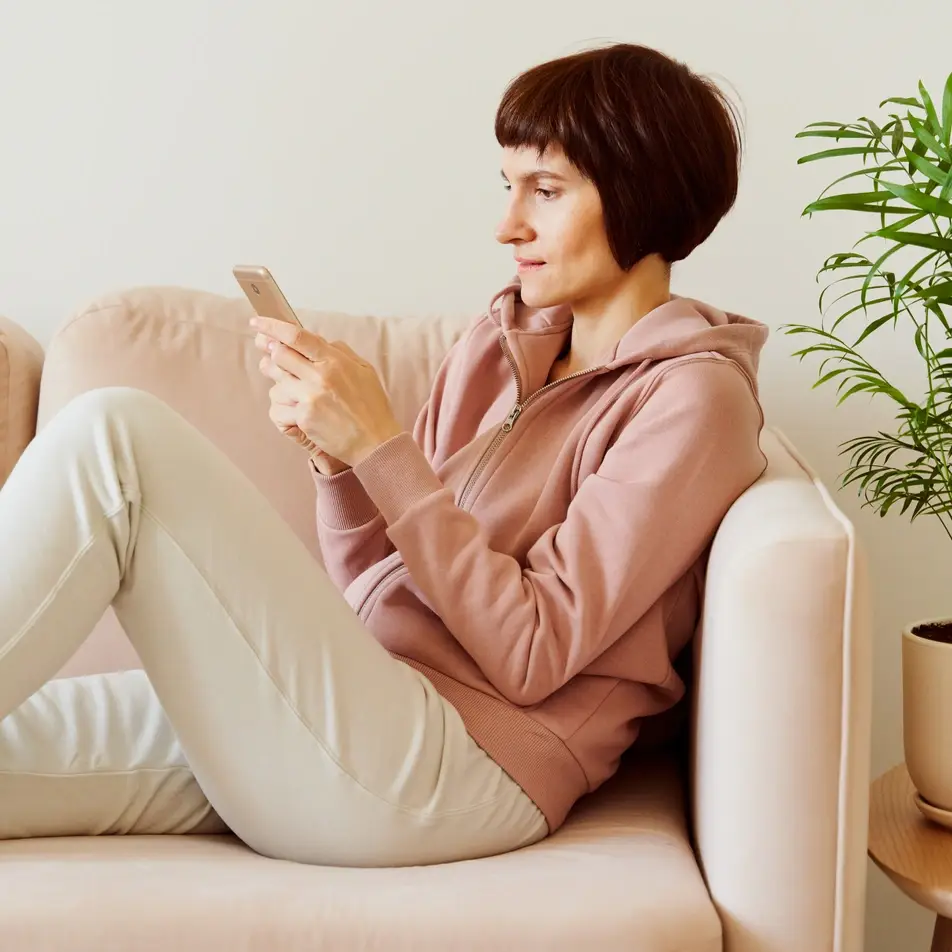 woman using mobile phone