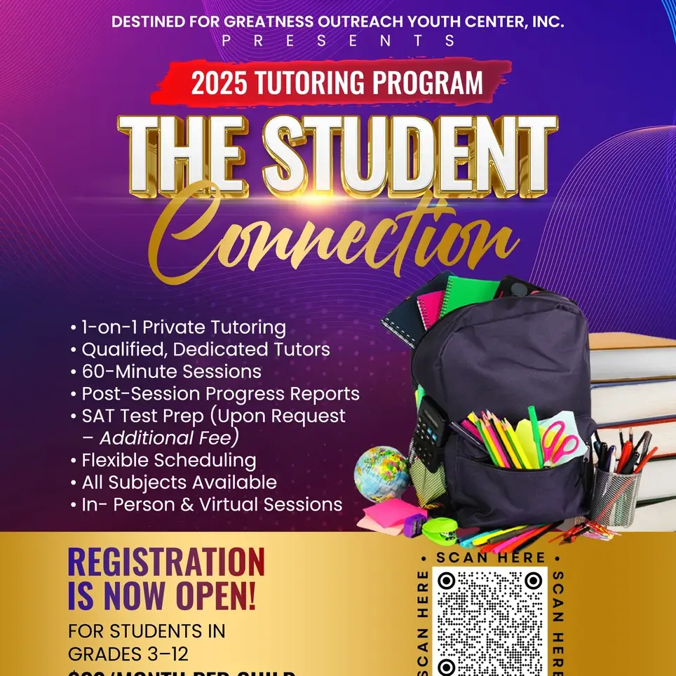 Destined for Greatness Virtual & In-Person Tutoring Program