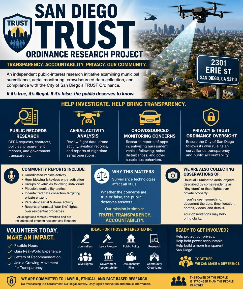 Volunteer Opportunity: San Diego TRUST Ordinance Research Project