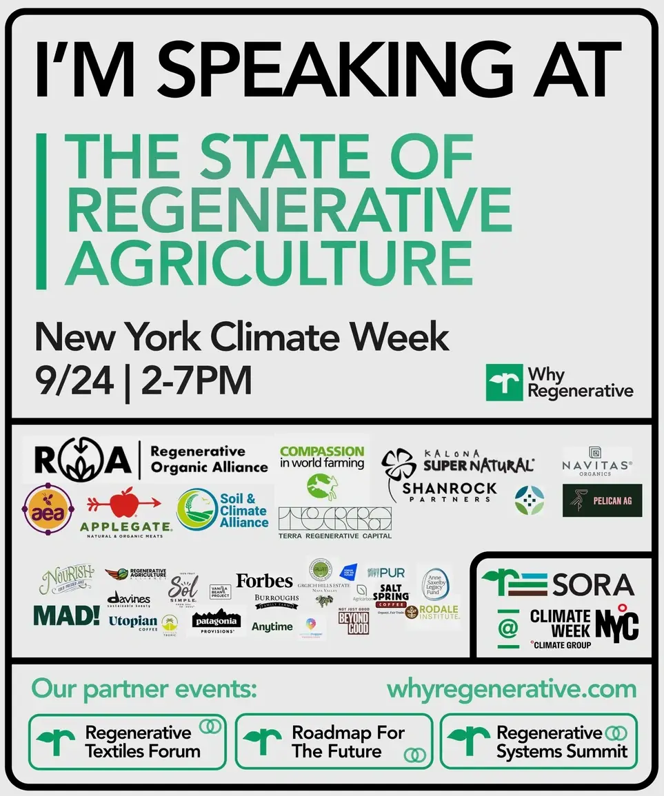 State of Regenerative Agriculture (SORA) - NYC Climate Week Event