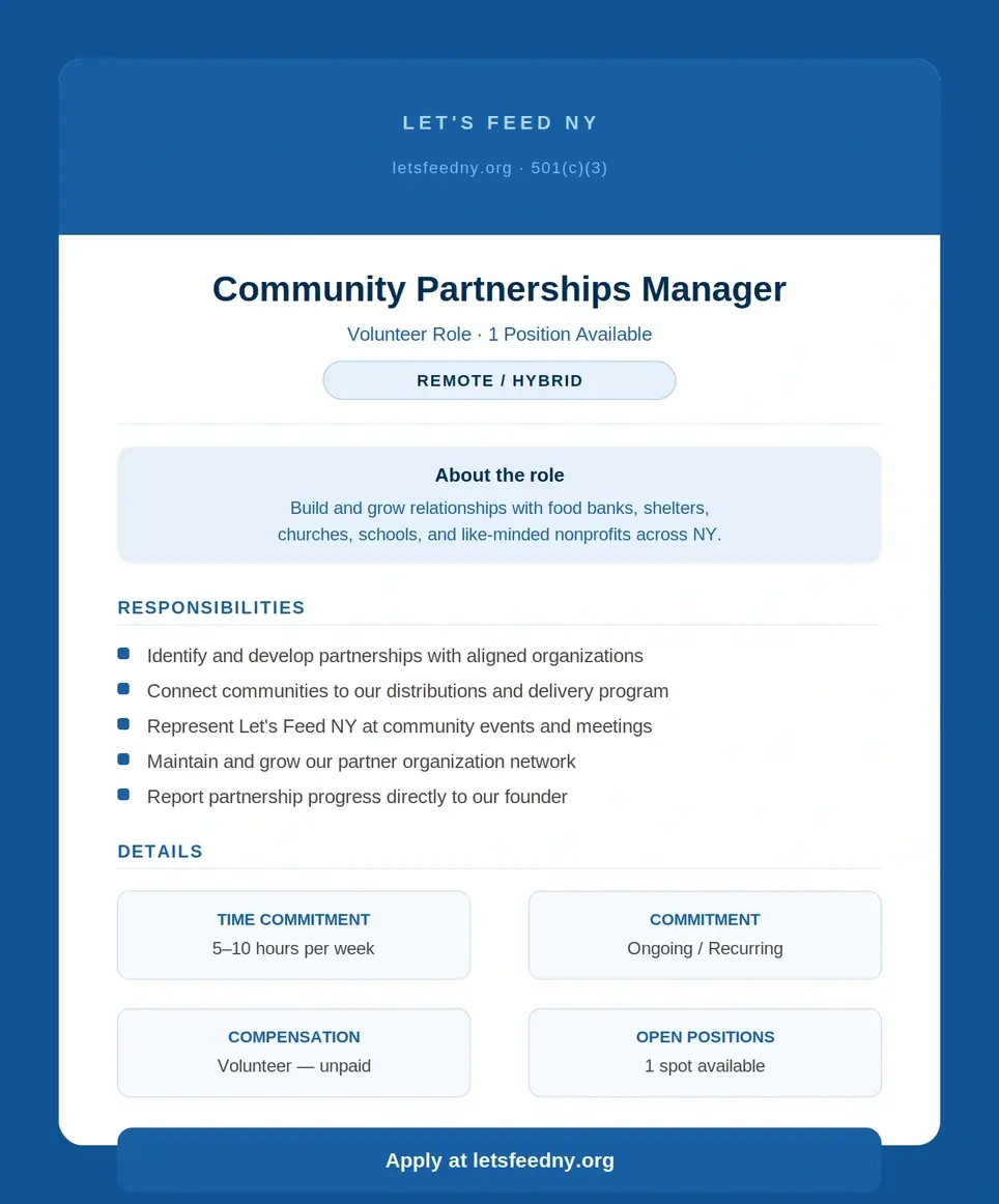 Community Partnerships Manager