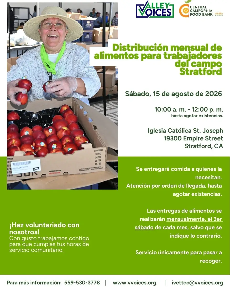 Distribución de alimentos para trabajadores agrícolas Stratford / Stratford Farmworker Food Distribution