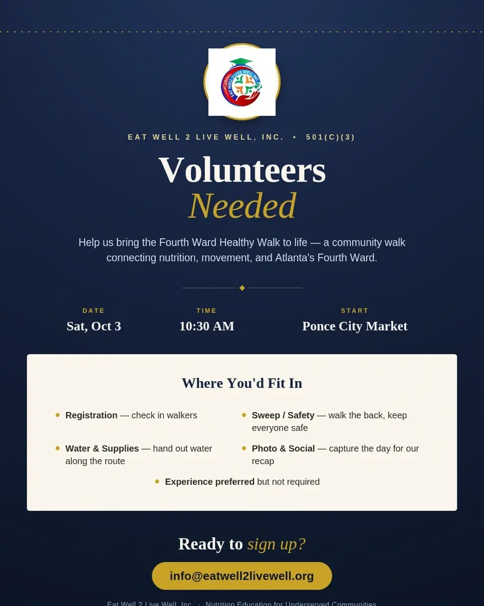 Volunteers Needed for Charity Walk