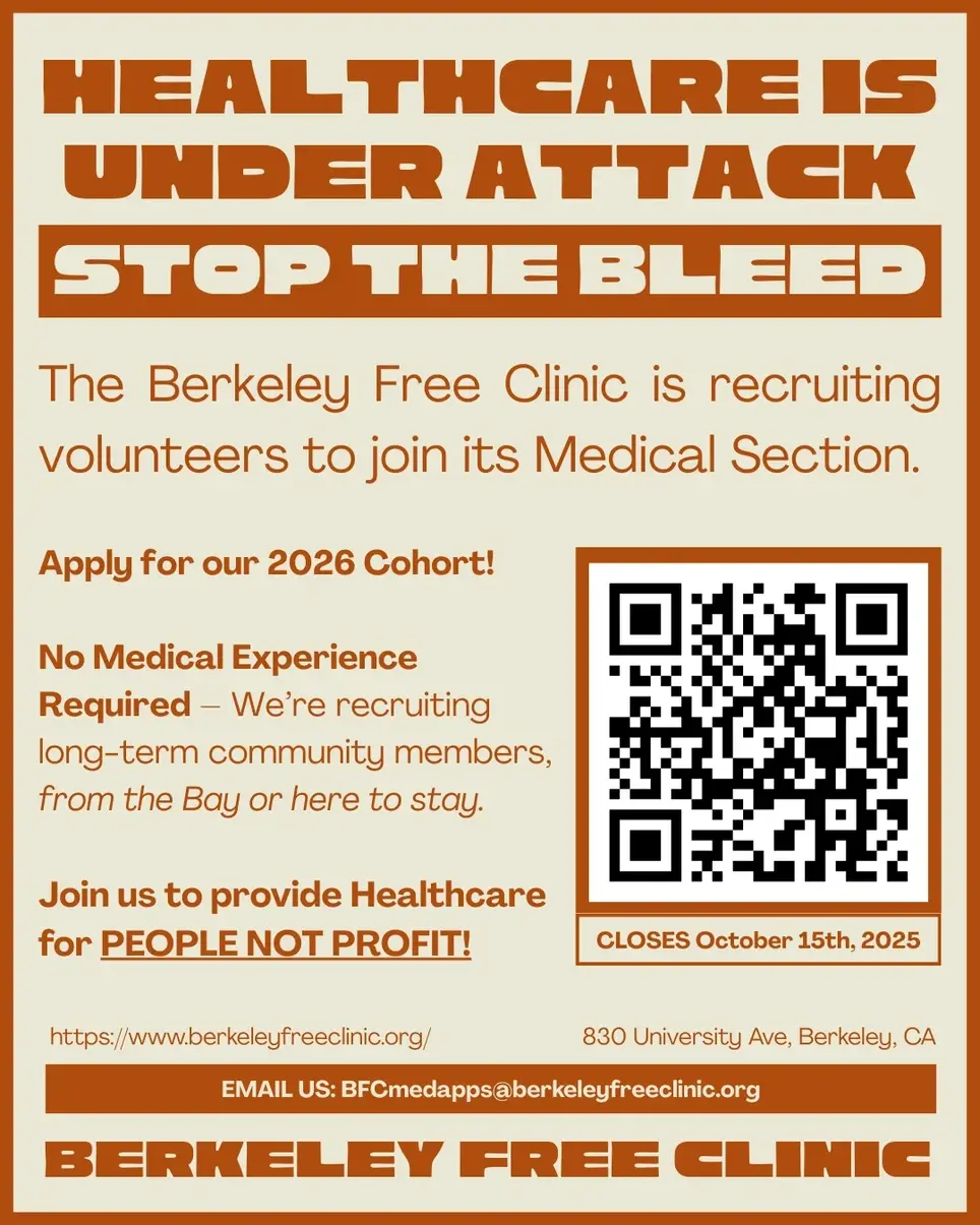 Become a Volunteer Medic with the Berkeley Free Clinic!