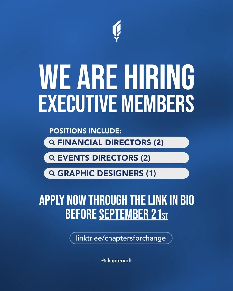 Chapters for Change Leadership Application (FINANCE, GRAPHICS, EVENTS DIRECTORS)