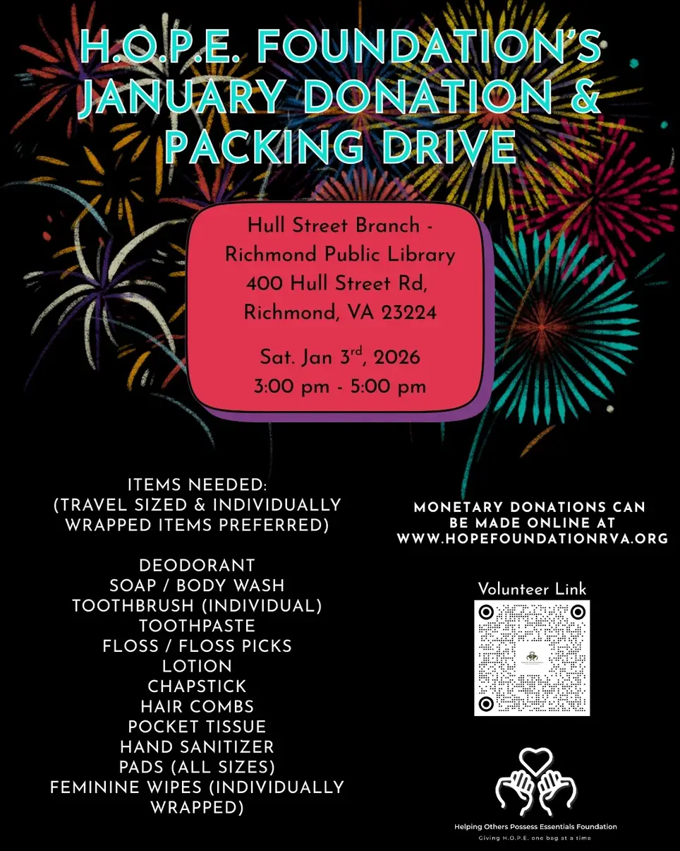 H.O.P.E. Foundation's January Donation & Packing Drive