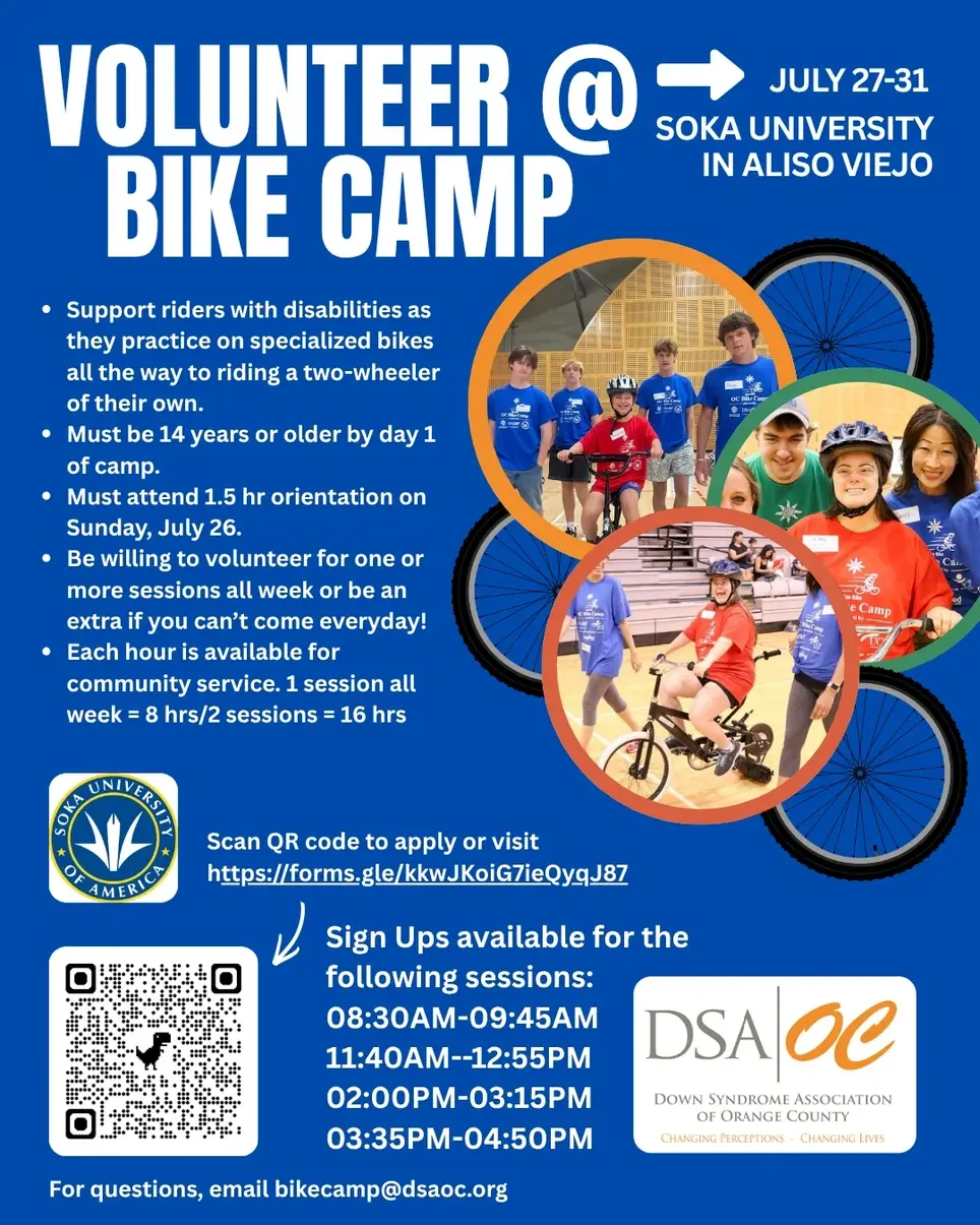 OC Bike Camp 2026 - Help Individuals with disabilities learn to ride a bike