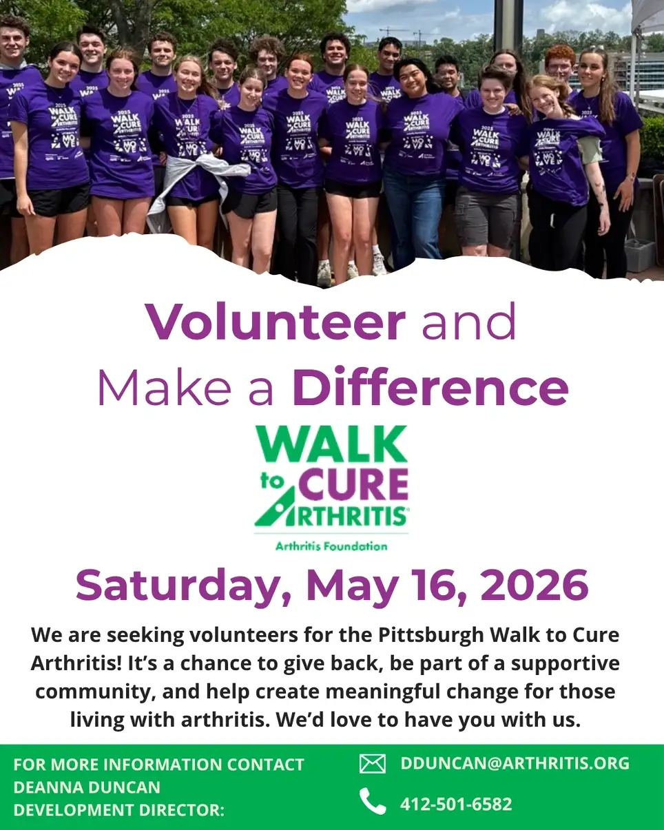 2026 Pittsburgh Walk to Cure Arthritis Volunteers Needed