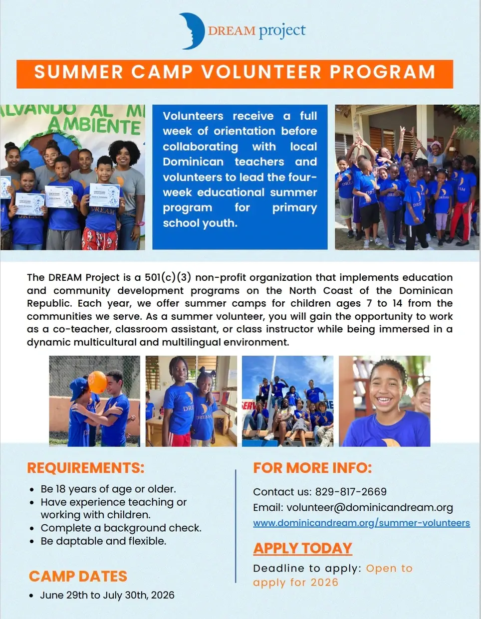 2026 Summer Camp Volunteer