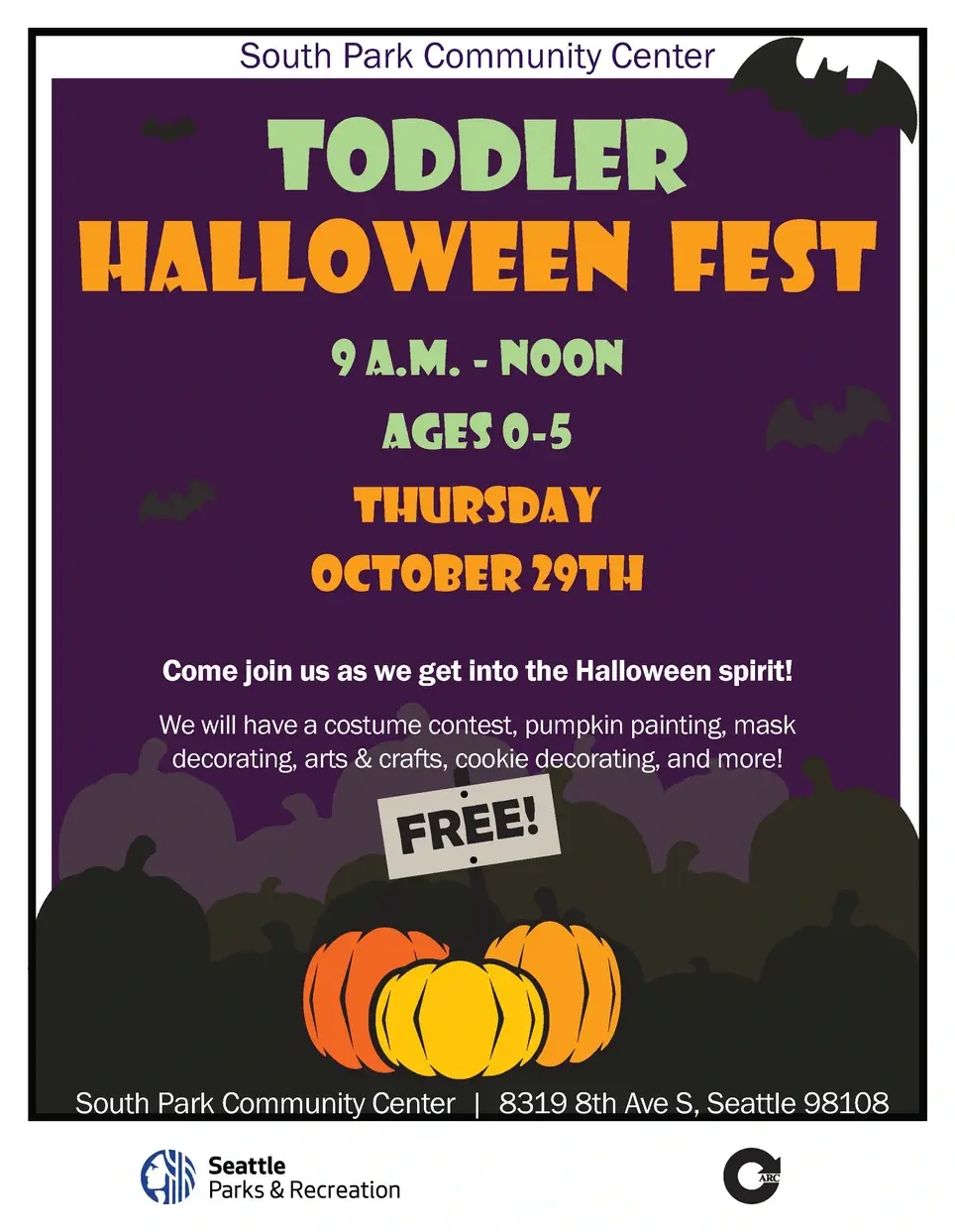 South Park Community Center's Toddler Halloween Festival