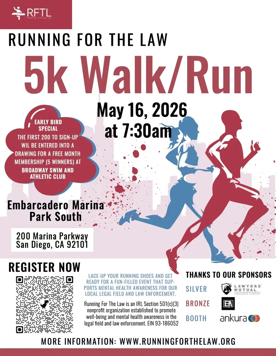 VOLUNTEERS NEEDED MAY 16TH - Running For The Law 5K Walk/Run