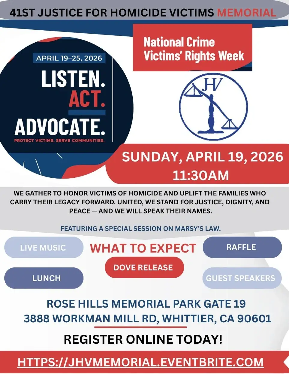 2026 National Crime Victims' Rights Week - Photographer Needed