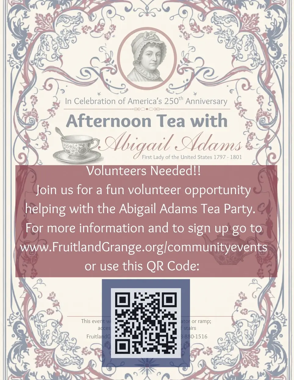 Volunteer at Historical Tea Party!