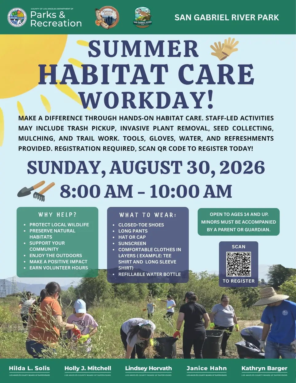 Summer Habitat Care Workday at San Gabriel River Park
