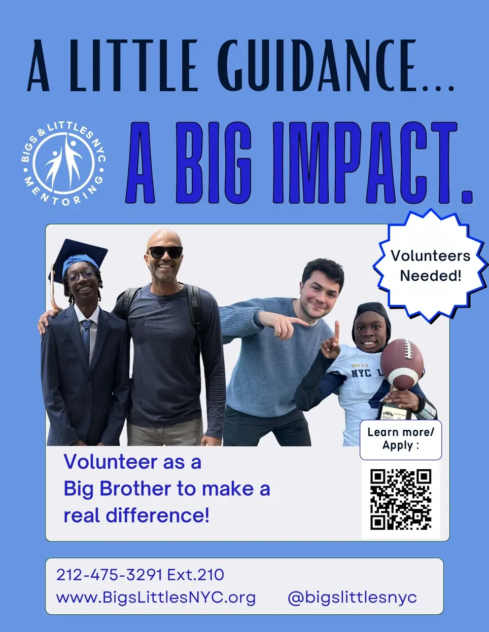 Big Brothers Needed at Bigs & Littles NYC!