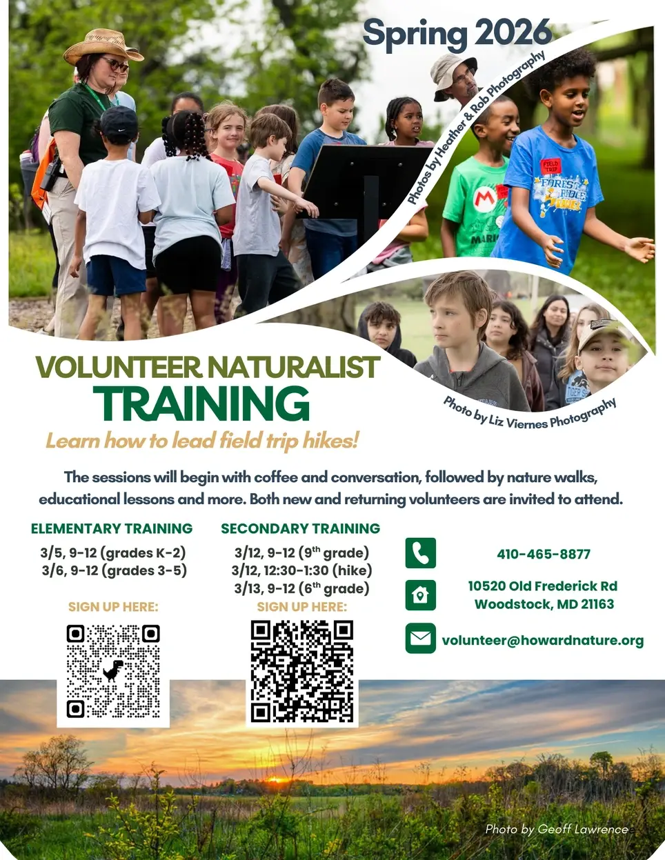 2026 Spring Training for Volunteer Naturalists (Field Trip Hike Leaders)