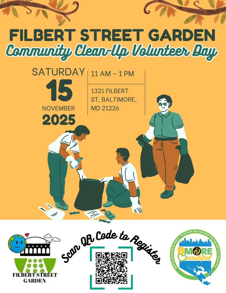 Filbert Street Garden Community Clean-Up Volunteer Day