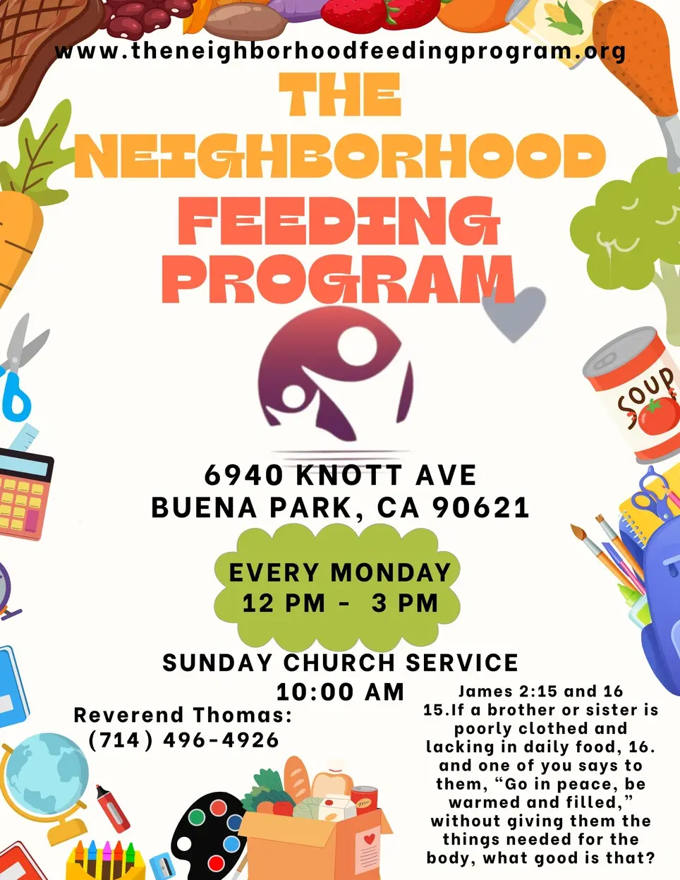 The Neighborhood Feeding Program Monday food Distribution